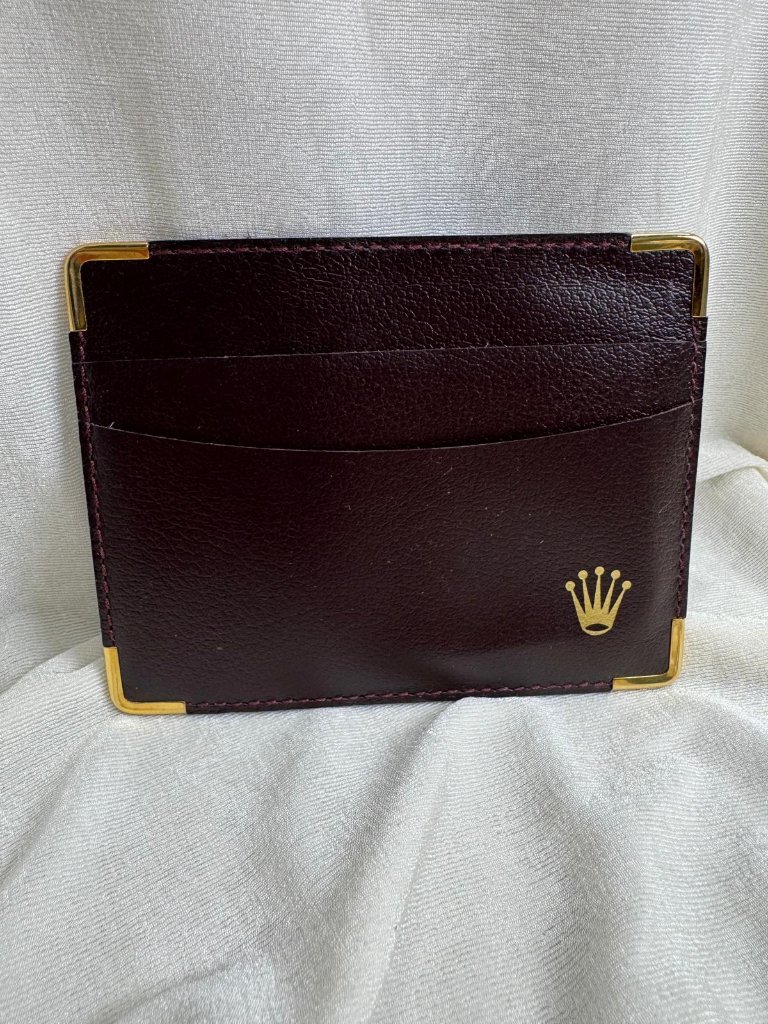 Authentic Rolex Geneva Brown Wallet Card Holder 01017005